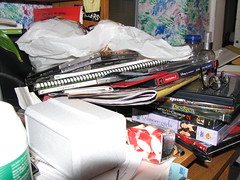 messy workspace